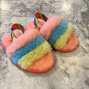 Colorful Fluffy UGG Toddler Slippers Sandals